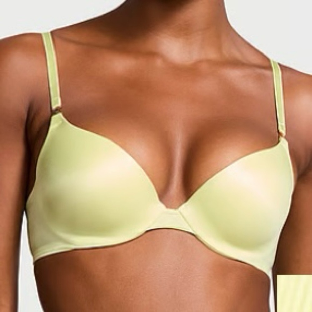 NWOT Victoria’s Secret Icon Smooth Push-Up Demi Bra | 34DDD (F) | Citron Glow